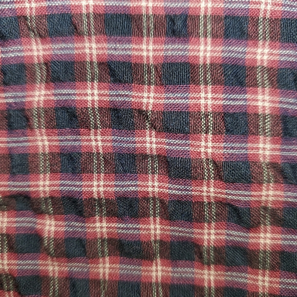 Madewell Blue And Pink Checkered Ruffled Tie-Front Blouse - Picture 13 of 15